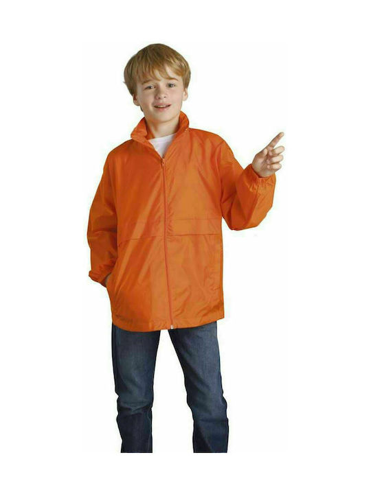 Sol's Waterproof Kids Sports Jacket short Windproof Orange 32300