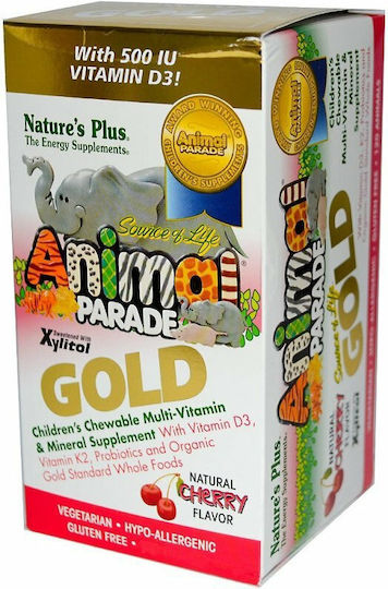 Nature's Plus Animal Parade GOLD Chewable Multivitamins Cherry F Πολυβιταμίνη για Ενίσχυση του Ανοσοποιητικού Κεράσι 60 μασώμενες ταμπλέτες