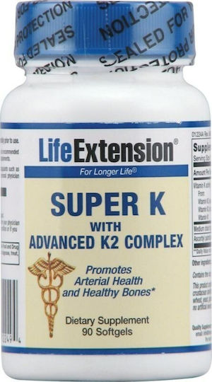 Life Extension Super K with Advanced K2 Complex Βιταμίνη για την Υγεία των Οστών 90 μαλακές κάψουλες