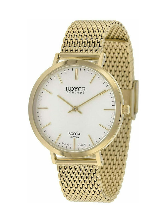 Boccia Watch with Gold Metal Bracelet