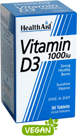 Health Aid Vitamin D3 Βιταμίνη για Ενίσχυση του Ανοσοποιητικού & την Υγεία των Οστών 1000iu 30 ταμπλέτες