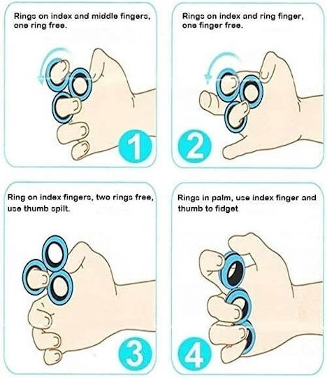 Fidget Spinner Πλαστικό Magnetic Ring Κίτρινο