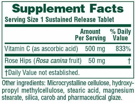Nature's Plus Vitamin C for Immune System Boost, the Skin & Antioxidant Action 500mg 90 Tablets