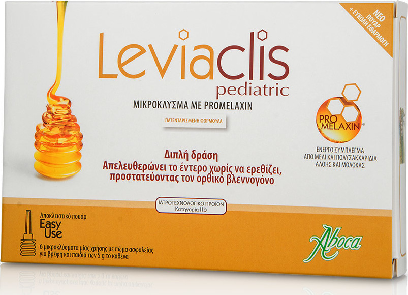 Aboca Leviaclis Pediatric Υπόθετα με Promelaxin για Παιδιά 6τμχ ...
