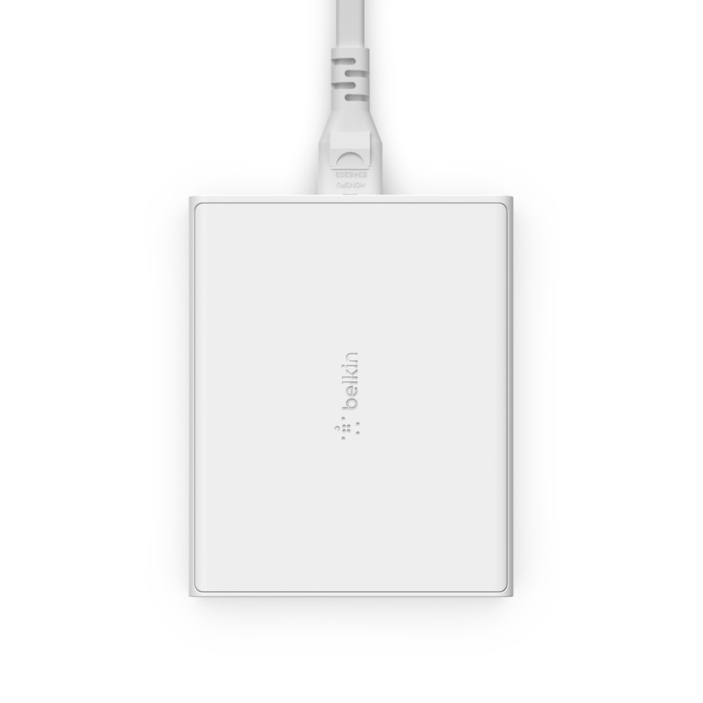 Belkin Φορτιστής με Ενσωματωμένο Καλώδιο με Θύρες USB-A και Θύρες USB-C  108W Power Delivery Λευκός (WCH010vfWH)