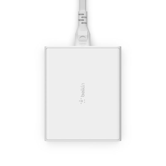 Belkin Φορτιστής Χωρίς Καλώδιο GaN με 2 Θύρες USB-A και 2 Θύρες USB-C 108W Power Delivery Λευκός (WCH010vfWH)
