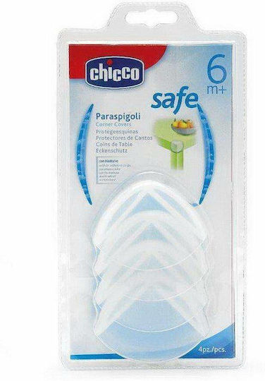 Chicco Γωνία Προστασίας με Αυτοκόλλητο από Πλαστικό σε Λευκό Χρώμα 4τμχ