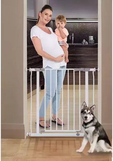 Dreambaby Ava Foldable Security Door Simple Placement made of Metal in White Color 81x76cm 1pcs