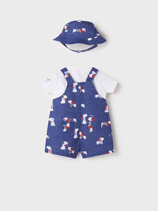 Mayoral Baby Bodysuit Set Short-Sleeved with Accessories Blue