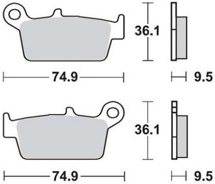 SBS Τακάκια Μοτοσυκλέτας Πίσω Honda CR 250R 90'-01' / Suzuki RM 250 96'-11' / Yamaha WRF 250 01'-02' / YZ 250 98'-02' για Yamaha WRF 250 / YZ 250