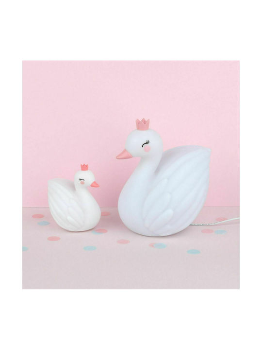 A Little Lovely Company Led Kids Decorative Lamp Swan with Color Changes White 9.5x12.8x9.8εκ.