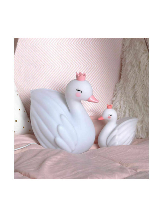 A Little Lovely Company Led Kids Decorative Lamp Swan with Color Changes White 9.5x12.8x9.8εκ.
