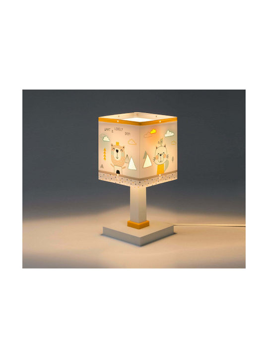 Ango Kinder Nachttischlampe Hello Little Gelb 15x15x30εκ.