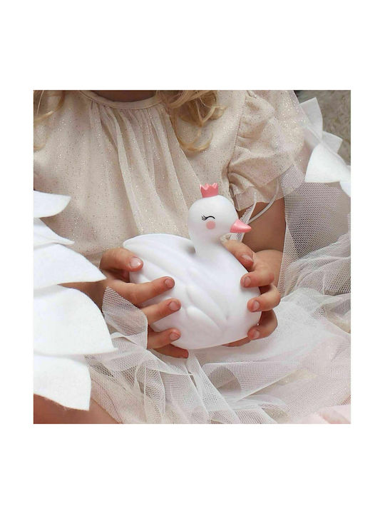 A Little Lovely Company Led Kids Decorative Lamp Swan with Color Changes White 9.5x12.8x9.8εκ.