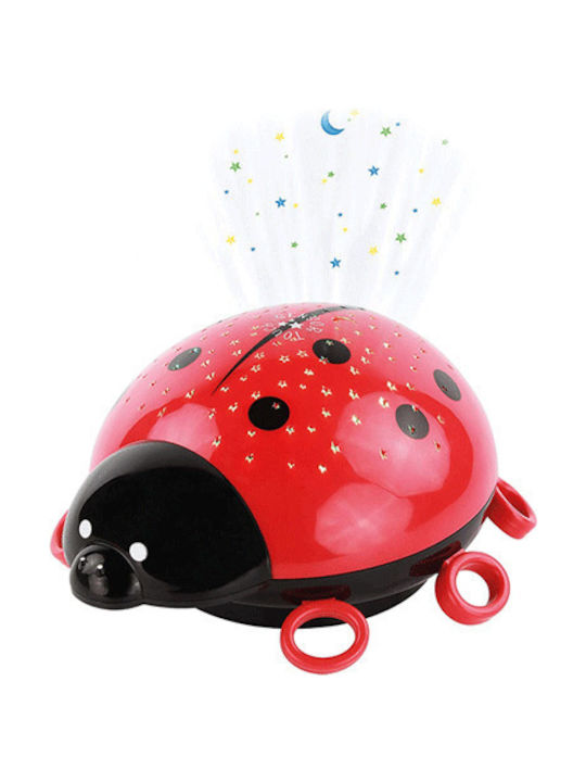 Heitech Led Kids Projector Lamp Ladybug with Star Projection Red