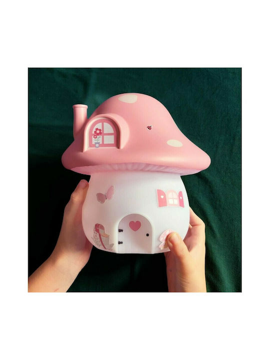 A Little Lovely Company Led Kids Decorative Lamp Mushroom House Red 17.5x17.5x19εκ.
