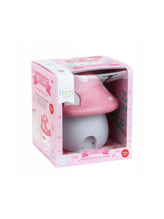 A Little Lovely Company Led Kids Decorative Lamp Mushroom House Red 17.5x17.5x19εκ.