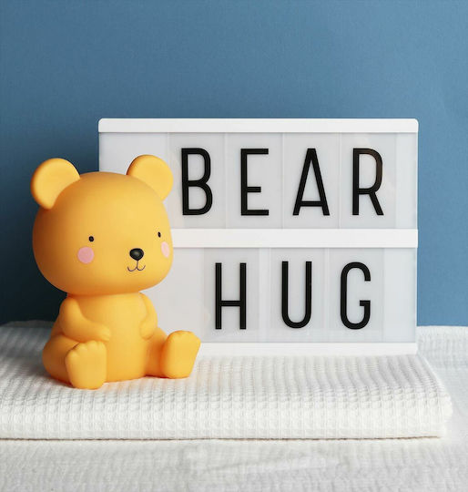 A Little Lovely Company Led Παιδικό Διακοσμητικό Φωτιστικό Bear Κίτρινο 15.5x9x13εκ.