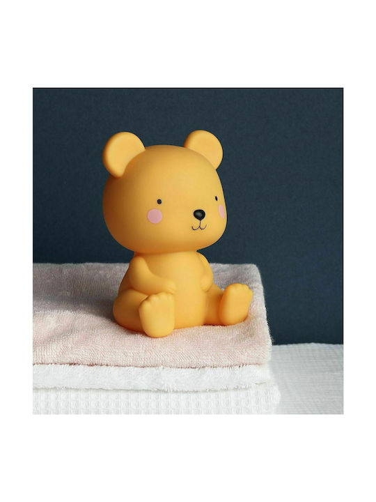 A Little Lovely Company Led Παιδικό Διακοσμητικό Φωτιστικό Bear Κίτρινο 15.5x9x13εκ.