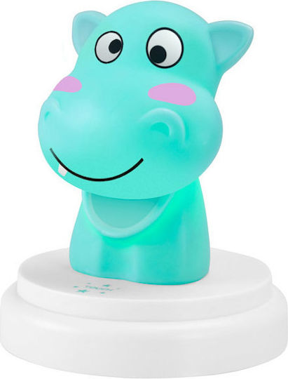 Alecto Baby Led Kids Decorative Lamp Silly Hippo Blue 12x12x15εκ.