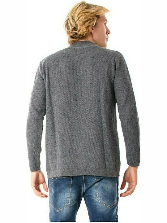 Bellissimo Men's Long Sleeve Sweater Turtleneck Gray