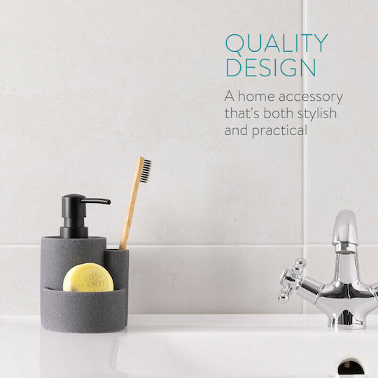 Navaris Tabletop Plastic Dispenser for the Kitchen with Sponge Holder Gray
