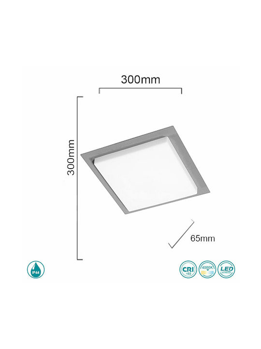 Ondaluce Outdoor Ceiling Flush Mount in Silver Color PT.TABLET/SILVER