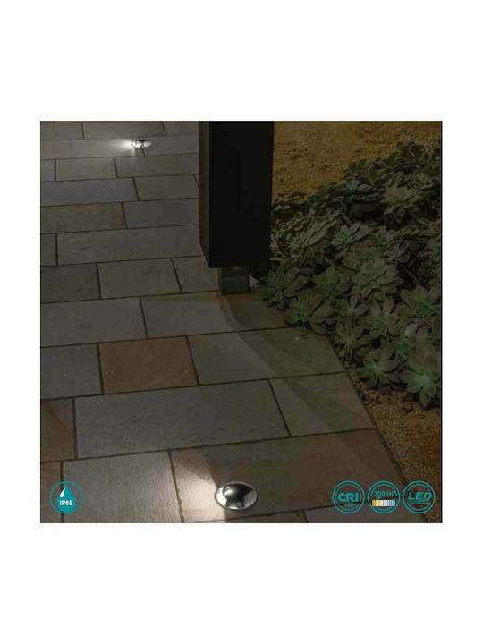 Ondaluce Neo Spot Bodenleuchte LED 1W mit Warmweißem Licht IP65 Silber