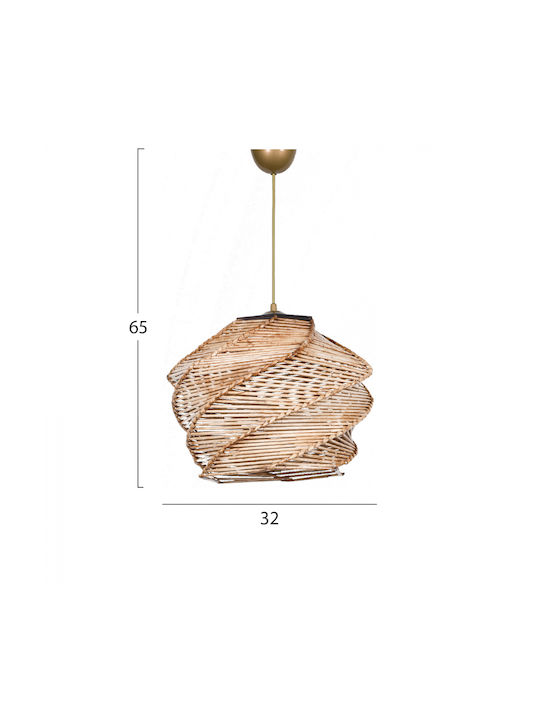 HomeMarkt Pendant Light Brown Boho with Socket E27 32cm