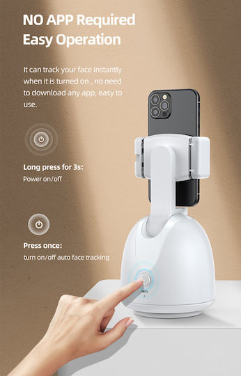 Usams Smart Face Tracking Phone Holder Desk Stand for Mobile Phone in White Colour