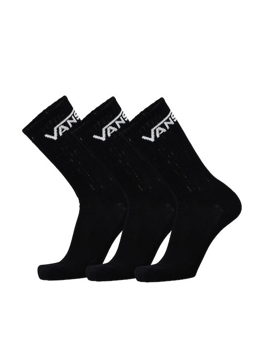 Vans Classic Crew Ανδρικές Μονόχρωμες Κάλτσες Μαύρες 3Pack