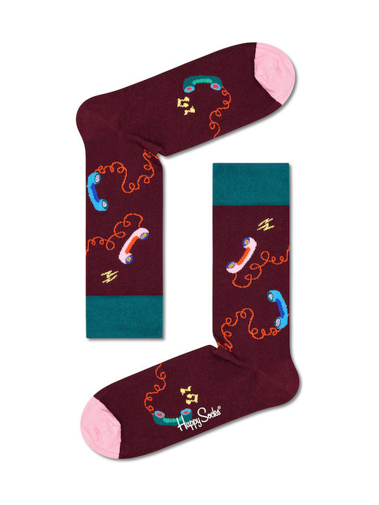Happy Socks Stay in Touch Чорапи с Дизайн Бордо 1Пакет
