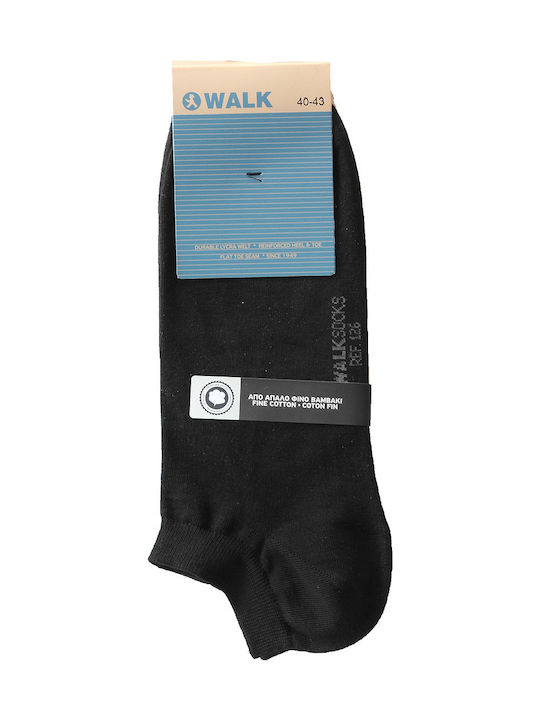 Walk Men's Solid Color Socks Black