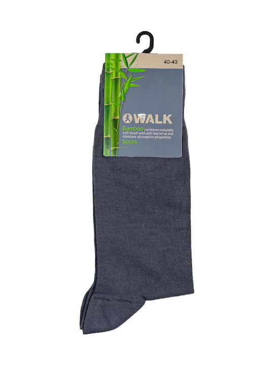 Walk Ανδρικές Μονόχρωμες Κάλτσες Γκρι