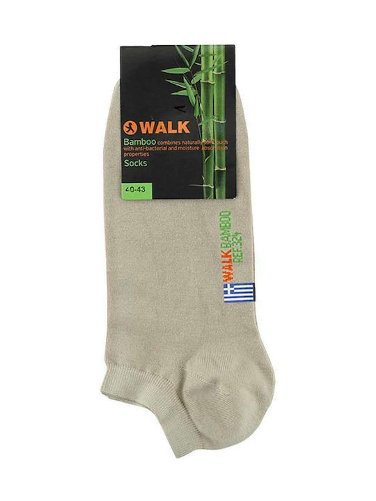 Walk Men's Solid Color Socks Beige