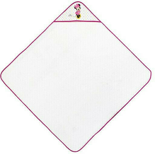 Interbaby Baby Hooded Towel Minnie Pink 100x100cm