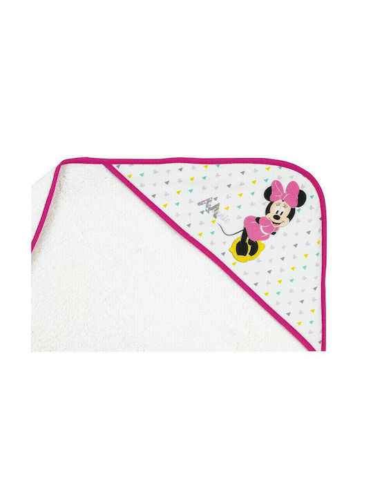 Interbaby Βρεφική Κάπα-Μπουρνούζι με Κουκούλα Minnie Ροζ 100x100εκ.