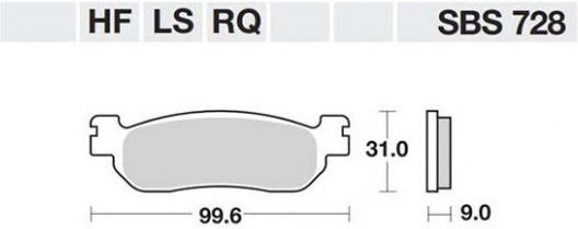 SBS Motorcycle Brake Pads Front-Rear FA275 for Yamaha XT / TW