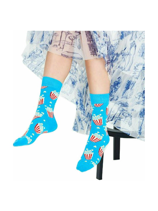 Happy Socks Popcorn Patterned Socks Light Blue