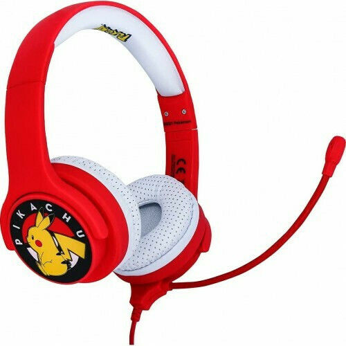 OTL Pokémon Kids Interactive On Ear Gaming Headset cu conexiune 3,5mm Roșu