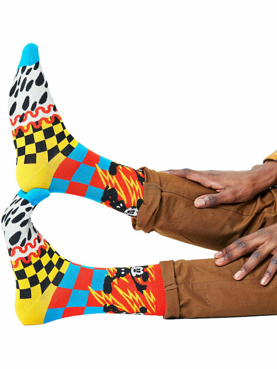 Happy Socks Disney Mickey-Time Ανδρικές Κάλτσες με Σχέδια Πολύχρωμες