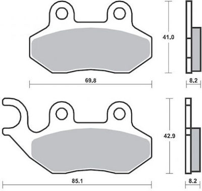 SBS Motorcycle Brake Pads Sym Symphony 125 09'-16' / Fiddle II 125 08'-12' /Citycom 300 08'-15'