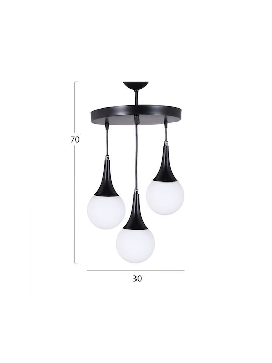 HomeMarkt Κρεμαστό Φωτιστικό Μαύρο με Ντουί E27 30x75εκ.