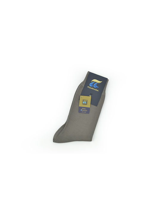 Pournara Herren Einfarbige Socken Mid Grey 1Pack