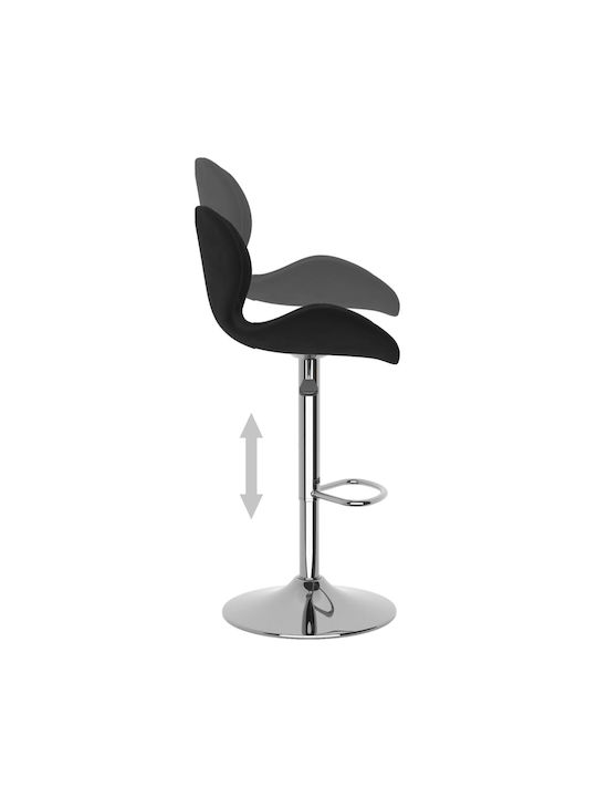 Hocker Bar mit Rückenlehne & Höhenverstellbar Black 2Stück 39x51x89-111cm