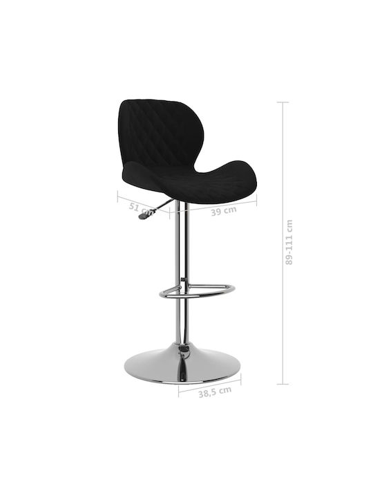 Hocker Bar mit Rückenlehne & Höhenverstellbar Black 2Stück 39x51x89-111cm