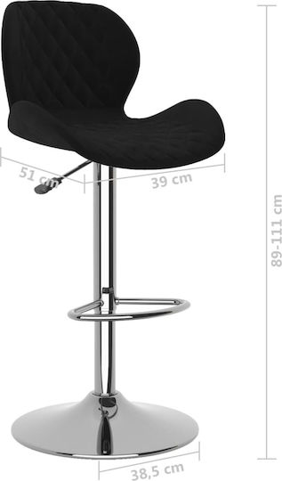Hocker Bar mit Rückenlehne & Höhenverstellbar Black 2Stück 39x51x89-111cm