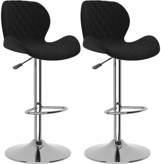 Hocker Bar mit Rückenlehne & Höhenverstellbar Black 2Stück 39x51x89-111cm