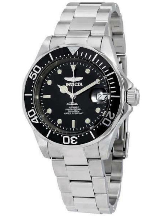Invicta Pro Diver Herrenuhr 40mm Automatisch mit Silber Metallarmband