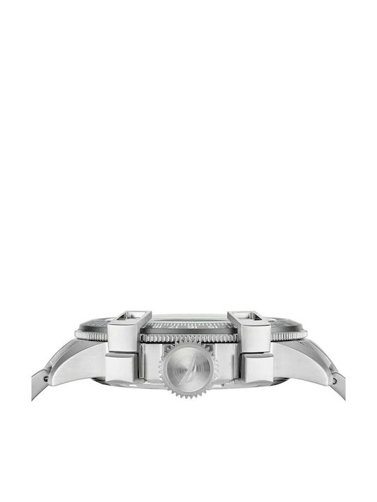 Nautica Men's Watch 46mm Chronograph Battery with Silver Metal Bracelet